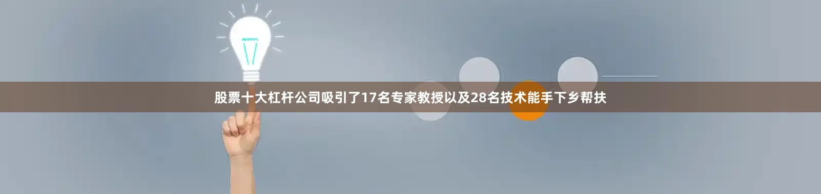 股票十大杠杆公司吸引了17名专家教授以及28名技术能手下乡帮扶
